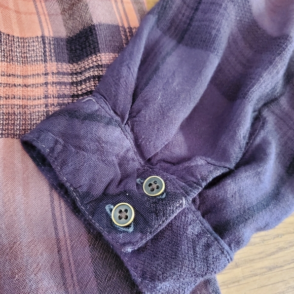 Knox Rose Customized Dyed Ombre Plaid Button Down Shirt - Picture 4 of 11